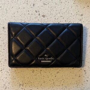 Kate Spade Black Quilted Leather Wallet